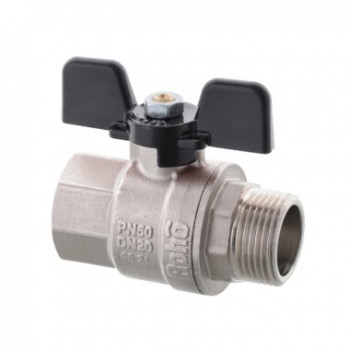 Roho R101-050B - 1/2" ВН Кран кульовий з чорним метеликом (25 шт/упак, 100 шт/ящ)