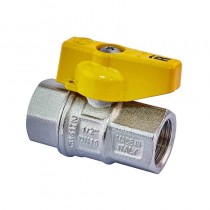 Roho R211-050G - 1/2" ВВ Кран кульовий ГАЗ, ручка "метелик" жовта (10 шт/упак, 120 шт/ящ)