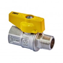 Roho R111-050G - 1/2" ВЗ Кран кульовий ГАЗ, ручка "метелик" жовта (10 шт/упак, 120 шт/ящ)