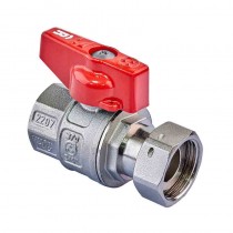 Roho R115-075 -3/4"х3/4" ВВ Кран кульовий прямий Н/Г, ручка "метелик" червона (6 шт/упак, 72 шт/ящ)