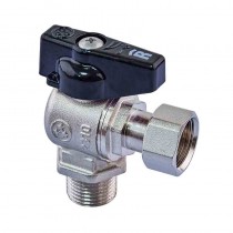 Roho R116-050B -1/2"х1/2" ВЗ Кран кульовий кутовий Н/Г, ручка "метелик" чорна (10 шт/упак,120 шт/ящ)