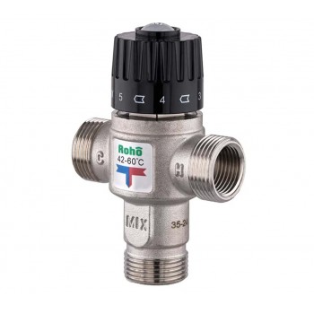 Roho R1208-075 - 3/4" ЗР Клапан змішувальний термостатичний (42-60*C) (40 шт/ящ) Roho R1208-075 - 3/4" ЗР Клапан змішувальний термостатичний (42-60*C) (40 шт/ящ)