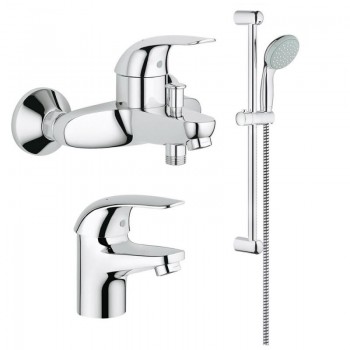 Grohe Euroeco 124428 набір змішувачів з душовим гарнітуром, хром