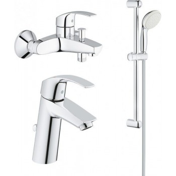 Grohe Eurosmart 124458 змішувач для раковини, змішувач для ванни та душовий гарнітур (23322001+2785)