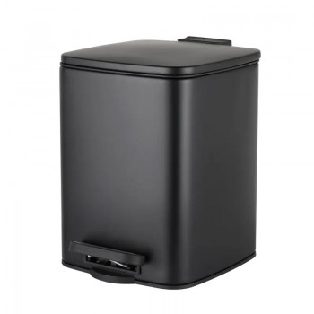 ZERIX KUBIX-TC0106 BLACK Відро для сміття з плавним закриттям квадратне 6 л (кол.чорний) (6 шт/ящ)