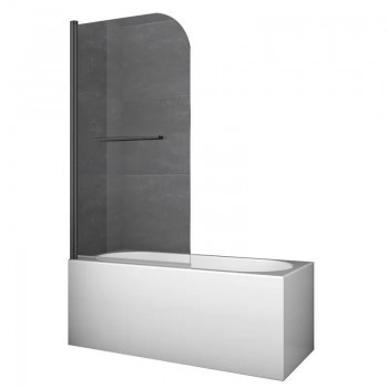KOER SR BS02-80x140-TR-07 Шторки скляні на ванну розпашні прозоре скло 6мм ГРАФІТ (1 шт/ящ) KOER SR BS02-80x140-TR-07 Шторки скляні на ванну розпашні прозоре скло 6мм ГРАФІТ (1 шт/ящ)