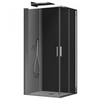 KOER SR SC10-90x90x195-TR-01 Душова кабіна без піддону прозоре скло EASY CLEAN 6мм ХРОМ (1 шт/ящ) KOER SR SC10-90x90x195-TR-01 Душова кабіна без піддону прозоре скло EASY CLEAN 6мм ХРОМ (1 шт/ящ)