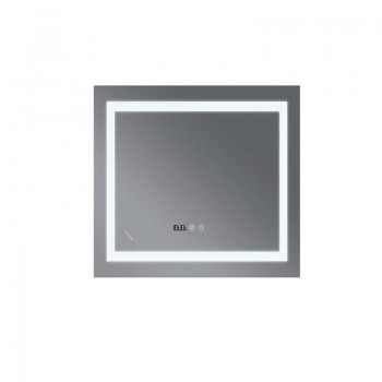 MIXXUS WARM MR02-80x80 Дзеркало з LED Touch, Anti-fog, димером, рег. яскр., годинником (5 шт/ящ)
