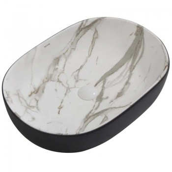 MIXXUS PREMIUM ELLIPSE-0105 MARBLE-BLACK Раковина накладна 600х400х150mm (1 шт/ящ)