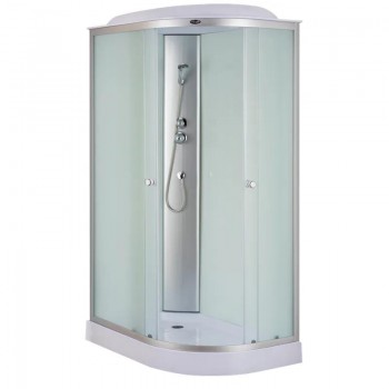 MIXXUS WAVE SB02-120x80x215-L-FB SATIN (в 3 ящ) Бокс душ. без гідром. з низ. піддон. матове скло 4мм