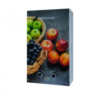 MIXXUS GWH-0310 BASIC GLASS Газова колонка димохідна 10 л/хв (панель зі скла з малюнком) (1 шт/ящ)