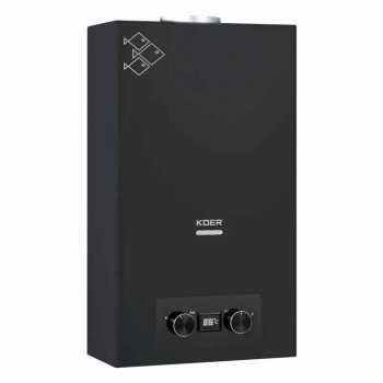 KOER KWH.G0110 BLACK Газова колонка димохідна 10 л/хв (колір чорний) (1 шт/ящ) KOER KWH.G0110 BLACK Газова колонка димохідна 10 л/хв (колір чорний) (1 шт/ящ)