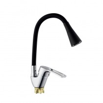 CHAMPION YUB 011-181 (NUT) REFL.BLACK Зміш. для кухні з силік. виливом (кол.вил.чорний) (10 шт/ящ)