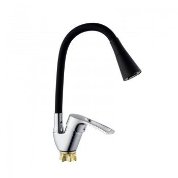 CHAMPION YUB 011-181 (NUT) REFL.BLACK Зміш. для кухні з силік. виливом (кол.вил.чорний) (10 шт/ящ)
