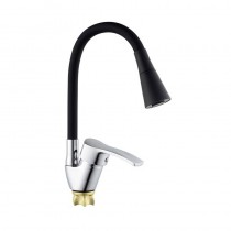 CHAMPION YUB 011-279 (NUT) REFL.BLACK Змішувач для кухні з силік. виливом (кол.вил.чорний)(10 шт/ящ)