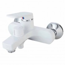 PLAMIX LUCAS-009 EURO SET WHITE Змішувач для ванни (з шлангом, лійкою та кронштейном) (24 шт/ящ)