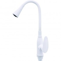 PLAMIX CEZAR-011-B SET WHITE REFL.WHITE Змішувач для кухні З СИЛІК.ВИЛИВОМ (з підведенням)(20 шт/ящ)