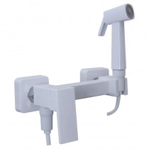 PLAMIX KUBUS-222 SET WHITE Змішувач для гігієнічного душу (з шлангом та лійкою) (20 шт/ящ)