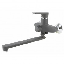 PLAMIX OSCAR-006 EURO SET GRAPHITE Зміш.для ванни(з шланг. лійкою та кронш.)(Кол.графіт)(24 шт/ящ)
