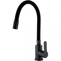 ZERIX DAX-011 BLACK REFL.BLACK Зміш. для кухні з силік.вил. з н.сталі SUS304(кол.чорн.)(10 шт/ящ)