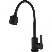 ZERIX DAX-011 BLACK REFLECTOR Змішувач для кухні з нерж. сталі SUS304 (кол. чорний) (10 шт/ящ)