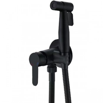 ZERIX DAX-333 BLACK Змішувач для гіг. душу (з лійкою) з нерж.сталі SUS304 (кол.чорний) (12 шт/ящ)