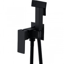 ZERIX KUB-333 BLACK Зміш. для гіг. душу (з лійкою) з нерж.сталі SUS304 (кол.чорний) (12 шт/ящ)