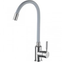 ZERIX LUX-011 REFL.GRAY Зміш. для кухні з силік. вил. з нерж. сталі SUS304 (кол. сірий) (10 шт/ящ)
