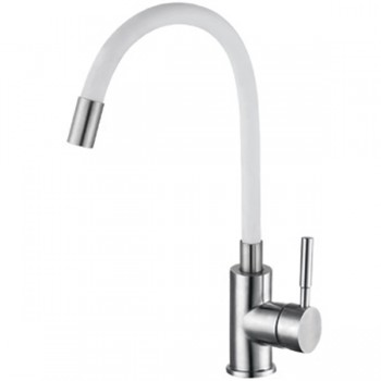 ZERIX LUX-011 REFL.WHITE Зміш. для кухні з силік. вил. з нерж. сталі SUS304 (кол. білий) (10 шт/ящ) ZERIX LUX-011 REFL.WHITE Зміш. для кухні з силік. вил. з нерж. сталі SUS304 (кол. білий) (10 шт/ящ)