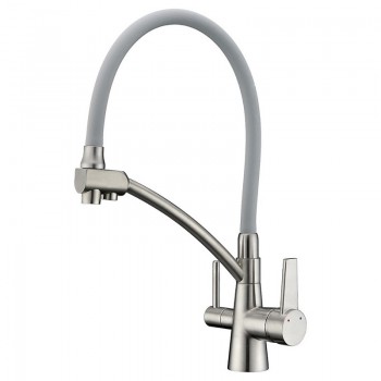 KOER KB-72003-02 Зміш. для кухні з виходом для питної води (Колір нерж+силік.вилив сірий) (8 шт/ящ) KOER KB-72003-02 Зміш. для кухні з виходом для питної води (Колір нерж+силік.вилив сірий) (8 шт/ящ)