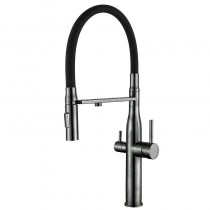MIXXUS VTM-021 GRAPHITE REFL.BLACK Зміш.для кух.з сил.вил.з н.ст.SUS304 з вих.для пит.води(10 шт/ящ)
