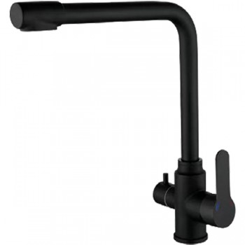 ZERIX DAX-021 BLACK Зміш. для кухні з нерж. сталі SUS304 з вих. для пит.води (кол.чорний)(10 шт/ящ)