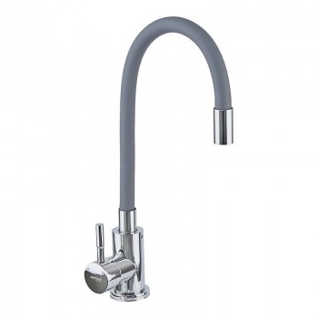 MIXXUS SUS-011 CHROME REFL.GRAY Зміш. для кухні з силік. вил. з нерж. сталі (вил.сірий) (10 шт/ящ)