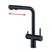 ZERIX LUX-024 BLACK Зміш.для кух.з висув.лійкою та вих.для пит.води з нерж.ст.SUS304(чорн)(10шт/ящ)