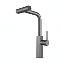 MIXXUS MOZ-014 GRAPHITE Зміш. для кух. з висув.лійкою(4 реж.)з нерж.ст. SUS304 (кол.граф.)(10 шт/ящ)