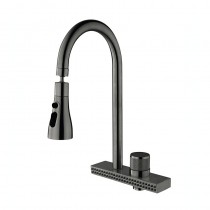 MIXXUS FOL-017 GRAPHITE Зміш.для кух.з оберт.вил.та функц."водоспад" з нерж.ст.SUS304(граф)(5 шт/ящ)