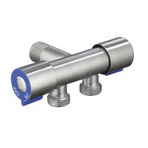 MIXXUS VAL-11-1/2x1/2x1/2 Кран для підкл. сантехприл. з нерж. ст.SUS304 (синій)(БЛІСТЕР)(75 шт/ящ)