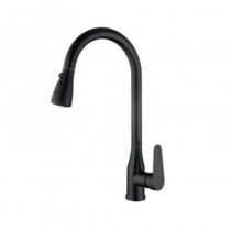 ZERIX PUL-014 BLACK Зміш. для кухні з висувною лійкою з нерж. сталі SUS304 (кол. чорний) (10 шт/ящ)