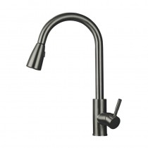 MIXXUS SUS-014-B GRAPHITE Зміш. для кух. з висувною лійкою з нерж.сталі SUS304(кол.графіт)(10 шт/ящ)