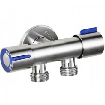 CHAMPION VAL-11-1/2x1/2x1/2 Кран для підключ. сантехприладів з нерж.сталі SUS304 (синій) (30 шт/ящ) CHAMPION VAL-11-1/2x1/2x1/2 Кран для підключ. сантехприладів з нерж.сталі SUS304 (синій) (30 шт/ящ)