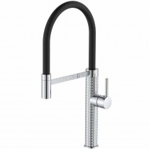 MIXXUS PREMIUM OLIWER 017 REFL.BLACK Змішувач для кухні (Колір хром+силік.вилив чорний) (8 шт/ящ)