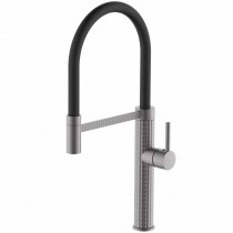 MIXXUS PREMIUM OLIWER 017 GRAPHITE REFL.BLACK Зміш.для кухні (Кол.графіт.+силік.вилив чорн.)(8шт/ящ)