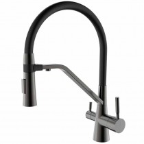 MIXXUS PREMIUM MAGNET 021 GRAPHITE REFL.BLACK Змішувач для кухні (Кол.графіт+силик.вилив чорн.)