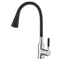 ZERIX ATRIUM-011-T REFL.BLACK Змішувач для кухні (Колір хром+силік.вилив чорний) (10 шт/ящ)