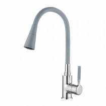 ZERIX ATRIUM-011-T REFL.GRAY Змішувач для кухні (Колір хром+силік.вилив сірий) (10 шт/ящ)