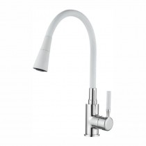 ZERIX ATRIUM-011-T REFL.WHITE Змішувач для кухні (Колір хром+силік.вилив білий) (10 шт/ящ)
