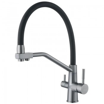 ZERIX FUL-021 GRAPHITE REFL.BLACK Зміш.для кух. з сил.вил. з н.ст.SUS304 з вих.для пит.води(10шт/ящ) ZERIX FUL-021 GRAPHITE REFL.BLACK Зміш.для кух. з сил.вил. з н.ст.SUS304 з вих.для пит.води(10шт/ящ)