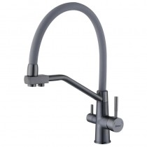 ZERIX FUL-021 GRAPHITE REFL.GRAY Зміш.для кух. з сил.вил. з н.ст.SUS304 з вих.для пит.води(10 шт/ящ)