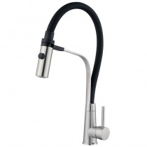 ZERIX MAG-017 REFL.BLACK Зміш. для кухні з силікон.вилив. з нерж.сталі SUS304 (вил.чорний)(10 шт/ящ)