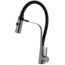 ZERIX MAG-017 GRAPHITE REFL.BLACK Зміш.для кухні з силікон.вил. з н.ст. SUS304(вил.чорний)(10 шт/ящ)